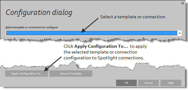 Apply the selected template or connection configuration to the selected connections
